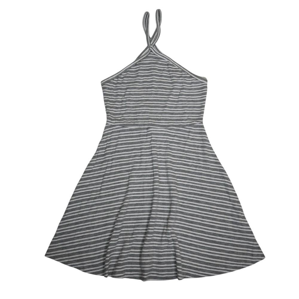 Everly Womens M Gray and White Halter A-Line Mini Dress NEW